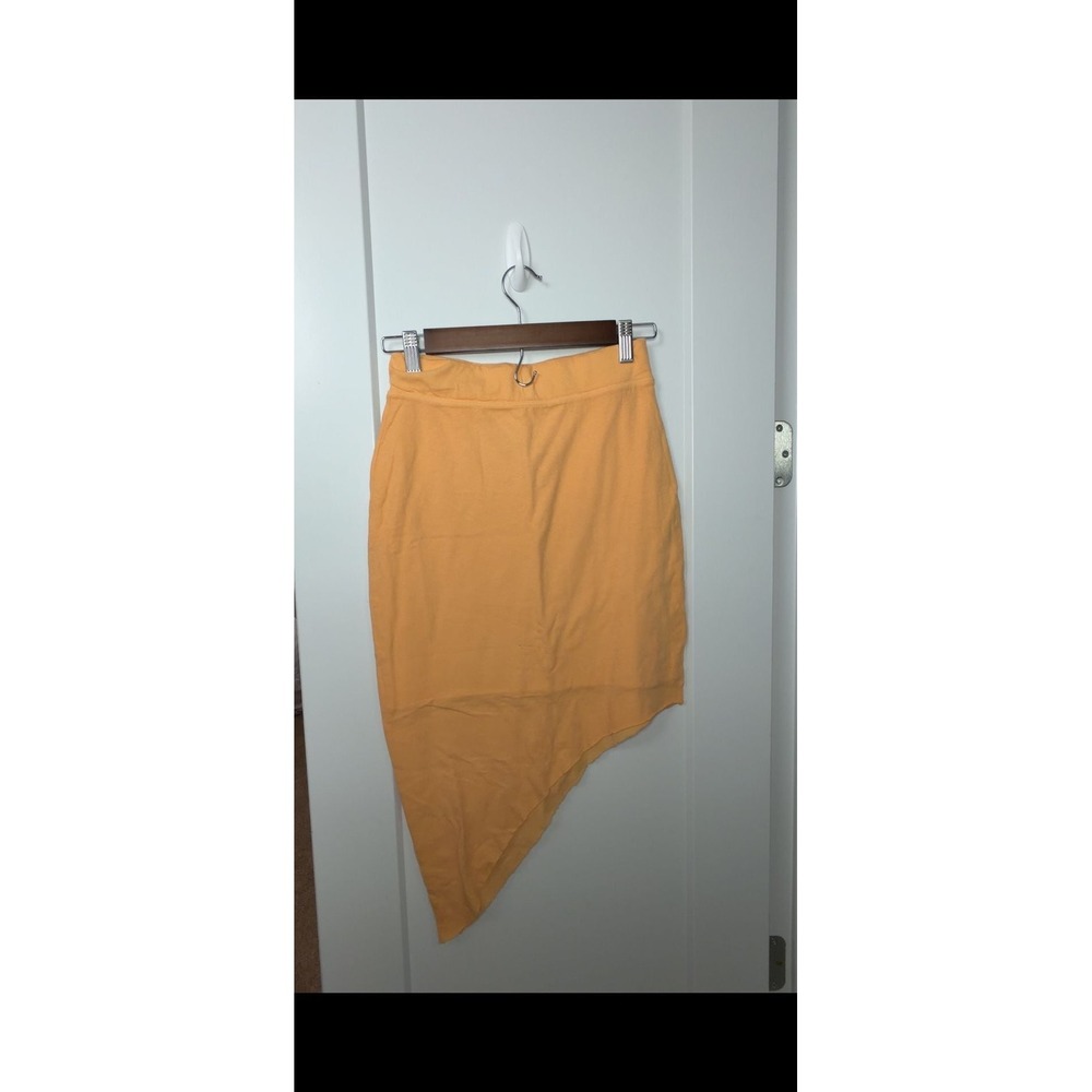 Frank & Eileen Tee Lab Orange Asymmetrical Hem Skirt Size Small - Picture 2 of 8
